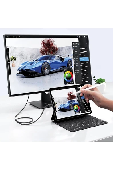 Type-C HDMI Dönüştürücü Telefon Tablet Uyumlu Görüntü Aktarım Televizyon Kablosu 4K HDMI 180cm - 2