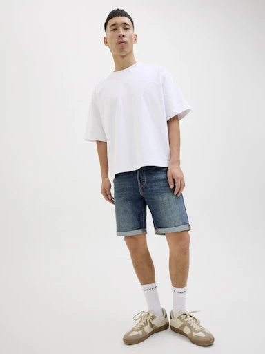 JACK JONES Erkek Blue Denim SHORTS 12269608 - 4
