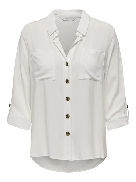 ONLY Bayan Viskon Beyaz Gömlek 15281677 - 6