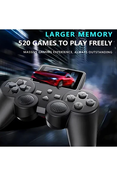 Kablosuz Retro Video Oyun Konsolu Atari 520 Oyunlu Media Player Medya Oynatıcı - Resim 6