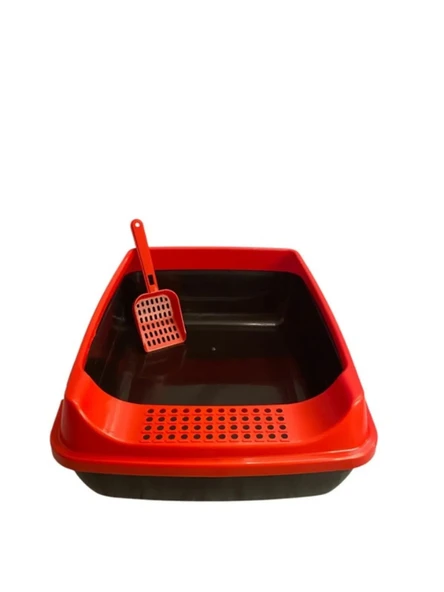 Elekli Açık Kedi Tuvalet Seti -  9 Parça - KIRMIZI - 2