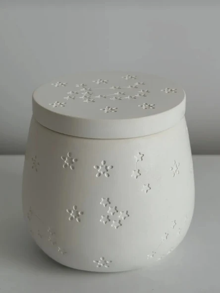 Yıldız desenli Kapaklı kokulu soya wax Mum - 2