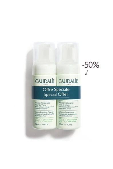 Caudalie Instant Foaming Cleanser 2 x 150 ml - Tüm Cilt Tipleri Için Temizleme Köpüğü - İkincisi %50 İndirimli