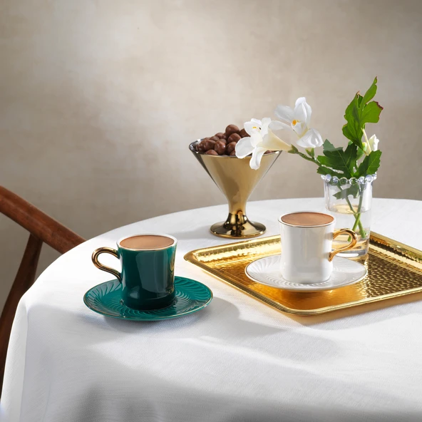 Schafer Vogue 6 Kişilik Kahve Fincan Seti-12 Parça-Çok Renkli