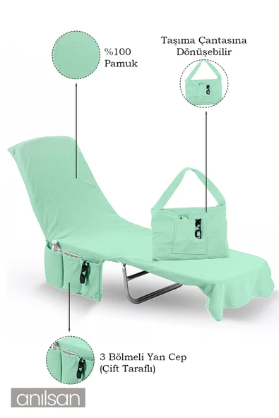 %100 Pamuk Şezlong Havlusu 60x180 cm - Hızlı Kuruyan Plaj ve Havuz Havlusu