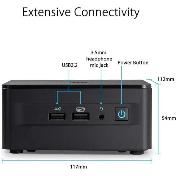 ASUS NUC 13 PRO NUC13ANBI5 CORE i5 1340P-164B RAM-512GB NVME-FDOS MINI PC - 5
