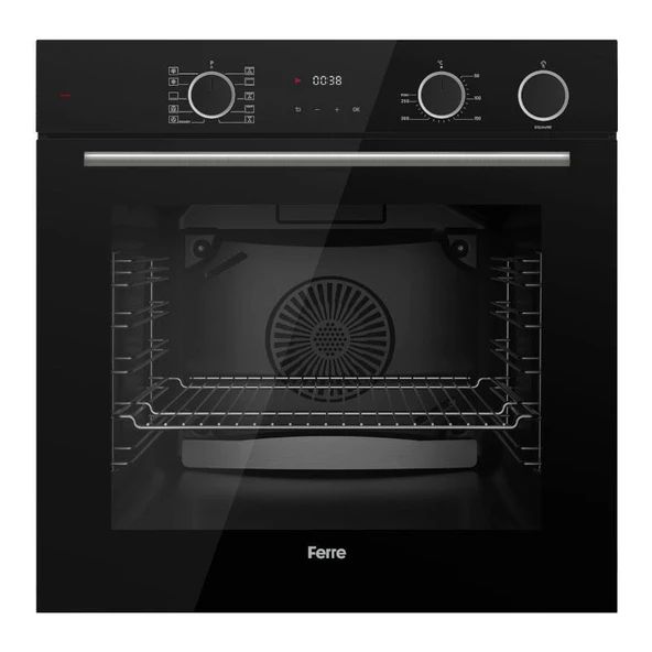 Ferre Fryart & Steamart Siyah Cam Ankastre Set D063 - LN385 Döküm Ocak - XE64CS Buharli - Resim 4