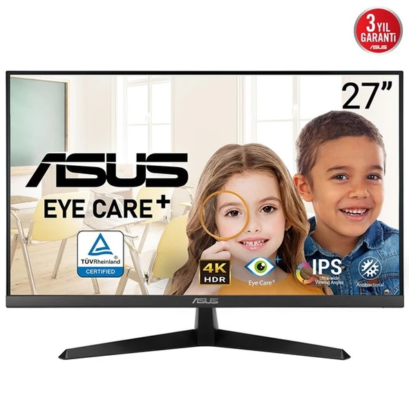 ASUS 27" IPS VY27UQ 5MS 60HZ HDMI-DP MULTIMEDYA MONİTÖR 3840X2160 ürün görseli