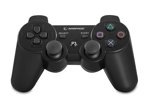 Rampage SG-RPS3 Siyah PS3 Bluetooth Çift Titreşimli Joypad (Şarj Kablosu Dahil)