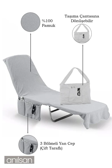 %100 Pamuk Şezlong Havlusu 60x180 cm - Hızlı Kuruyan Plaj ve Havuz Havlusu - 2