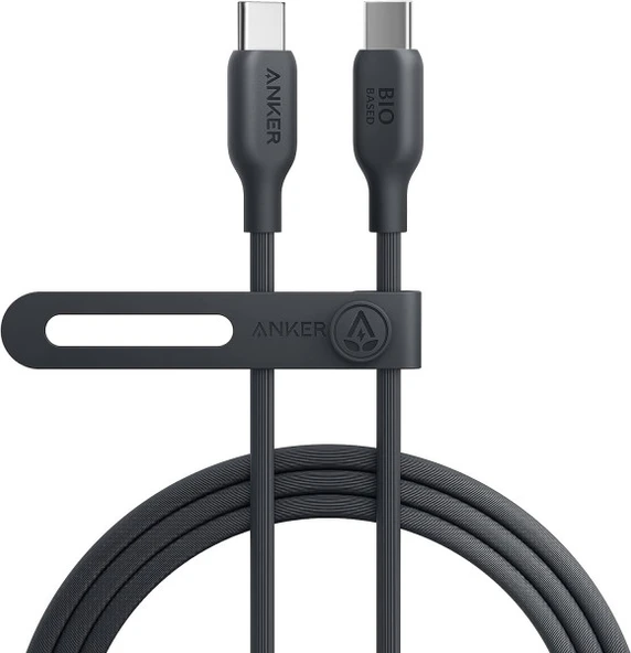 Anker 543 USB-C to USB-C 1.8m Şarj/Data Kablosu - Doğa Dostu - 140W Şarj Destekli - A80E2 - Siyah (Anker Türkiye Garantili)
