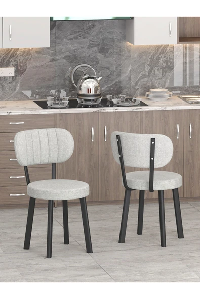 Azra 70x110cm Efes Mutfak Masası, Mutfak Masası Takımı, Yemek Masası, 4 Açık Gri Sandalye - 5