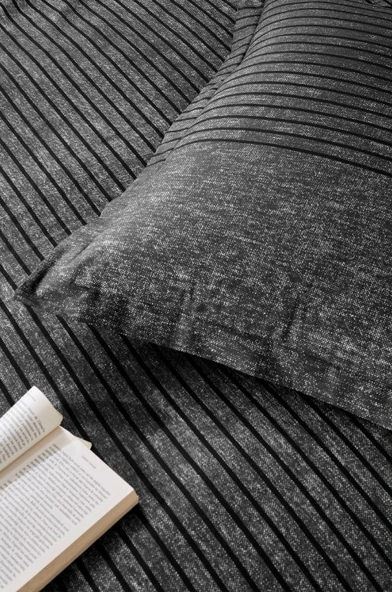 Özdilek Maskülen Çift Kişilik Nevresim Takımı Noil Antrasit - Resim 3