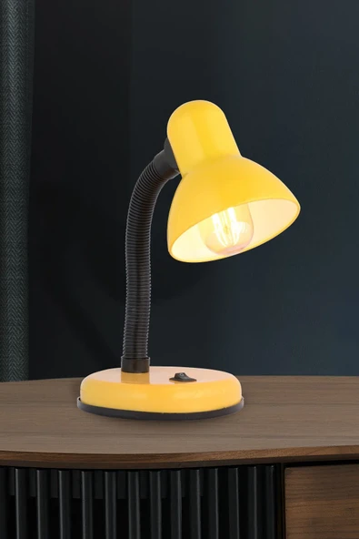 YL86-1002 Noas Berlin Spiralli Masa Lambası Sarı Anahtarlı