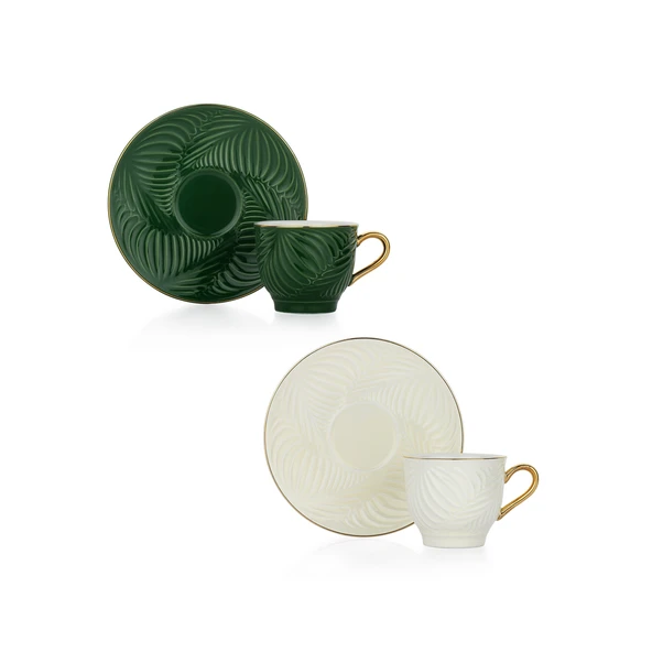 Schafer Glossy 6 Kişilik Kahve Fincan Seti 12 Parça-Asorti02 - 2