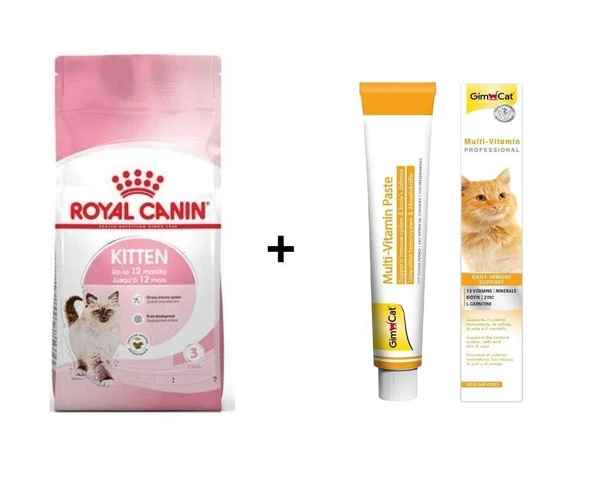 Royal Canin Kitten Yavru Kuru Kedi Maması 10 Kg + Gimcat Multivitamin 100 Gr ürün görseli 1