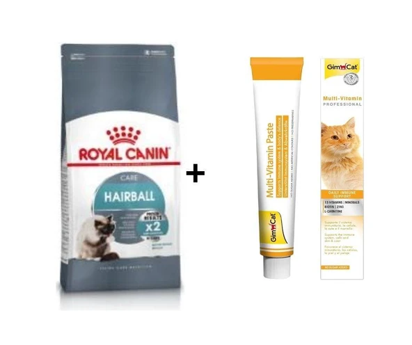 Royal Canin Hairball Care Kedi Maması 2 kg + Gimcat Multivitamin 100 Gr ürün görseli