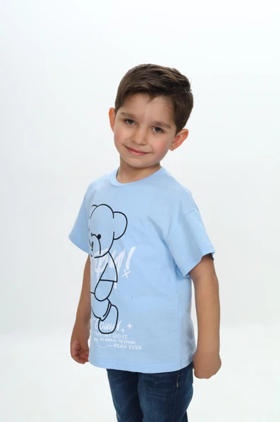 Toontoy Erkek Çocuk Ayıcık Baskılı Tişört - 4