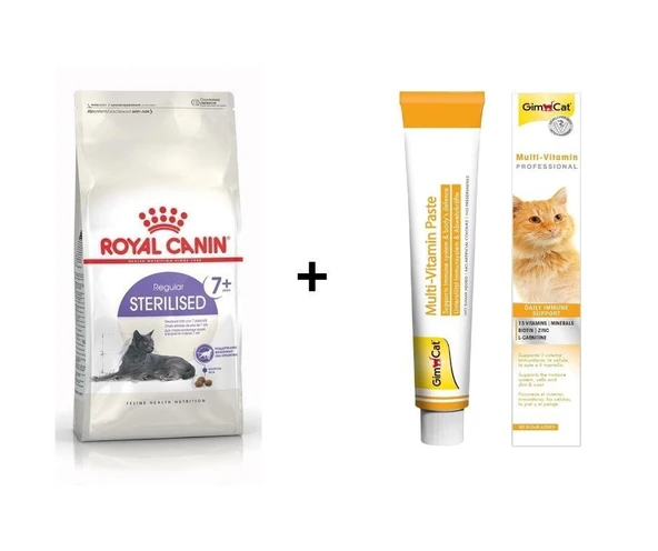 Royal Canin +7 Yaş Üzeri Kısırlaştırılmış Kedi Maması 1,5 Kg + Gimcat Multivitamin 100 Gr