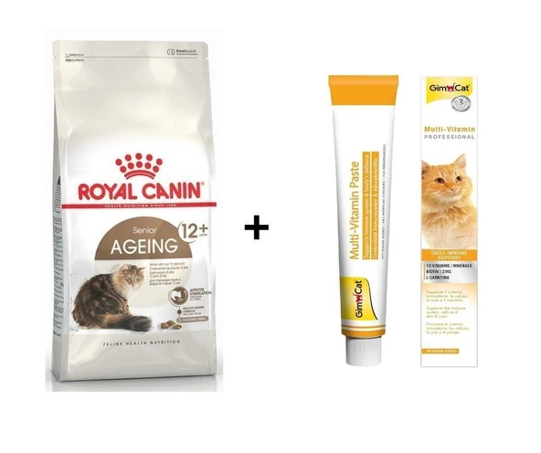 Royal Canin Ageing 12+ Yaşlı Kuru Kedi Maması 2 kg + Gimcat Multivitamin 100 Gr ürün görseli