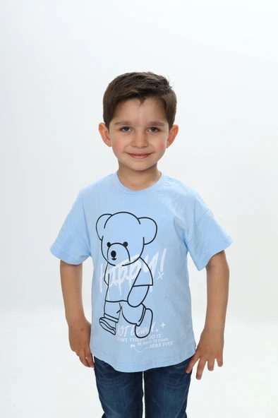 Toontoy Erkek Çocuk Ayıcık Baskılı Tişört - 7