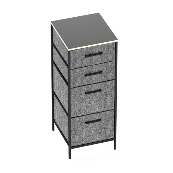 Çok Amaçlı Dolap 4 Çekmeceli  Komodin Sehpa Füme 1611 - 5