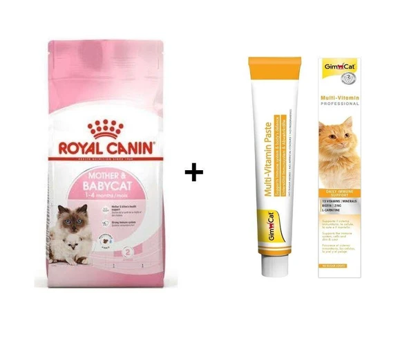 Royal Canin Mother BabyCat  Yavru Kuru Kedi Maması 2 Kg + Gimcat Multivitamin 100 Gr