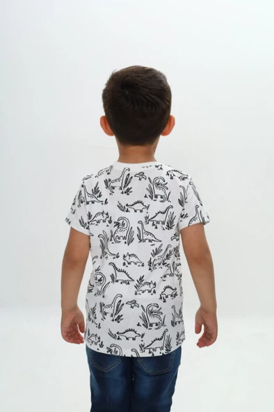 Toontoy Erkek Çocuk Komple Dinazor Baskılı Tişört - 3