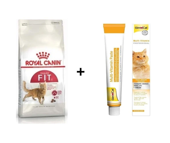 Royal Canin Fit 32  Kuru Kedi Maması 10 Kg + Gimcat Multivitamin 100 Gr