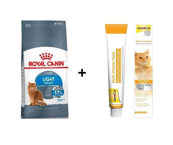 Royal Canin Light Weight Kedi Maması 1,5 Kg + Gimcat Multivitamin 100 Gr ürün görseli