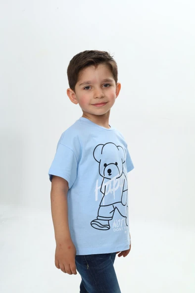 Toontoy Erkek Çocuk Ayıcık Baskılı Tişört - 5
