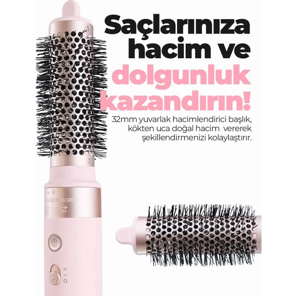 Pirantech KS-611 Airwrap 6in1 Saç Şekillendirme Seti - Resim 4