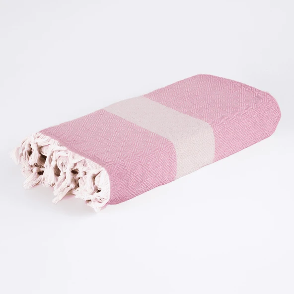 Homedius %100 Pamuk Mavi-Pembe Elmas Peştemal 2'li - 100x180 cm - 5