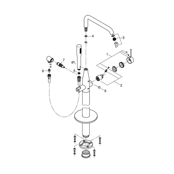 Grohe Essence Yerden Küvet Bataryası Cool Sunrise - 23491Gl1 - 2