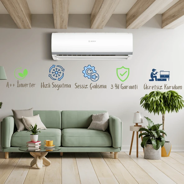 Bosch Climate 2000 CL2000U W 35 E 12000 BTU Duvar Tipi Split Klima - Resim 2