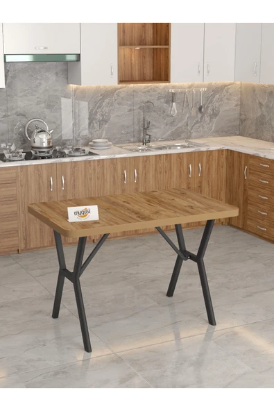 Azra 70x110cm Atlantik Mutfak Masası, Mutfak Masası Takımı, Yemek Masası, 4 Antrasit Sandalye - 4