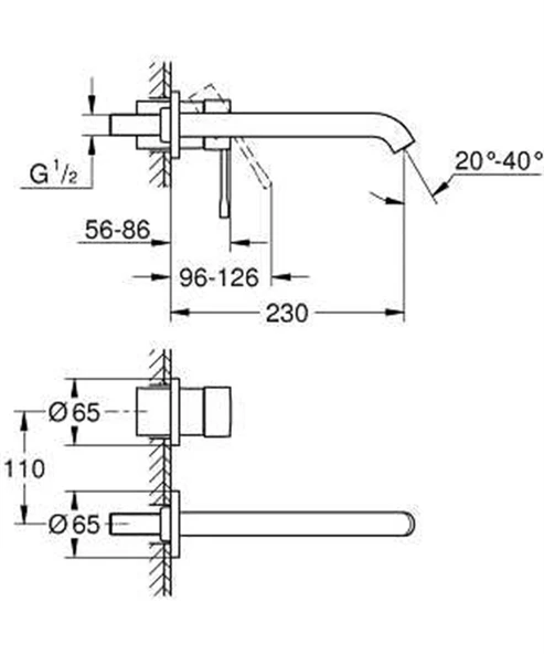 Grohe Essence İki Delikli Lavabo Bataryası L-Boyut Brushed Warm Sunset - 19967Dl1 - 2
