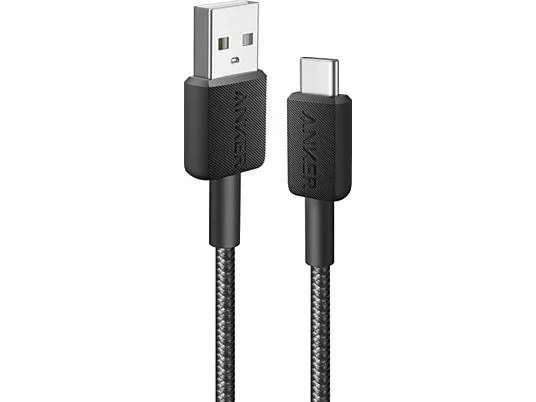 Anker 322 Usb-C to Usb-A 1.8M 30W Şarj ve Data Kablosu Siyah