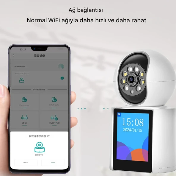 1080P Bebek İzleme Monitörü Kapalı Gözetim Video Çağrı Ev Güvenlik Kamerası Wifi PTZ IPS ekran - 4