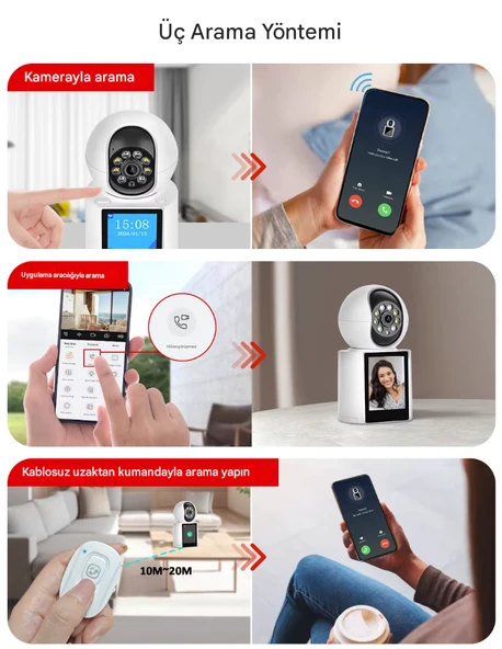 1080P Bebek İzleme Monitörü Kapalı Gözetim Video Çağrı Ev Güvenlik Kamerası Wifi PTZ IPS ekran - 3