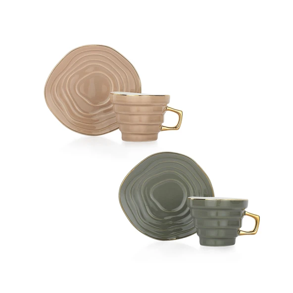 Schafer Glossy 6 Kişilik Kahve Fincan Seti 12 Parça-Asorti04 - 2