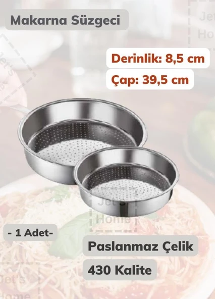 Makarna Süzgeci 39,5 cm Paslanmaz Çelik Süzgeç