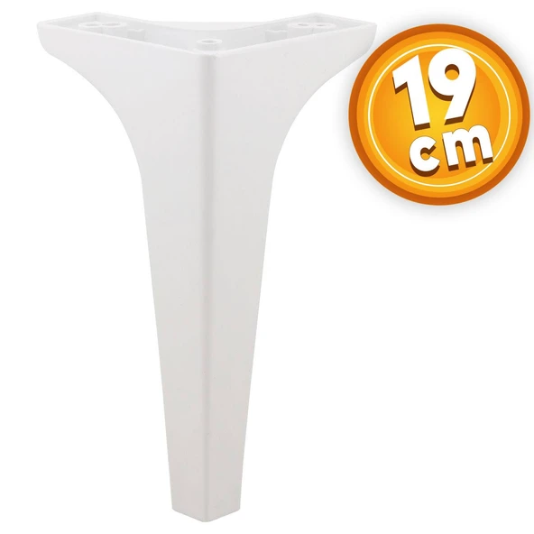 Mobilya Kanepe Sehpa TV Ünitesi Koltuk Ayağı 19 cm Beyaz Baza Ayak 4 Adet - Resim 8