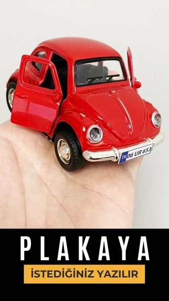 Kırmızı Vosvos 10 cm Kişiye Özel Plakalı