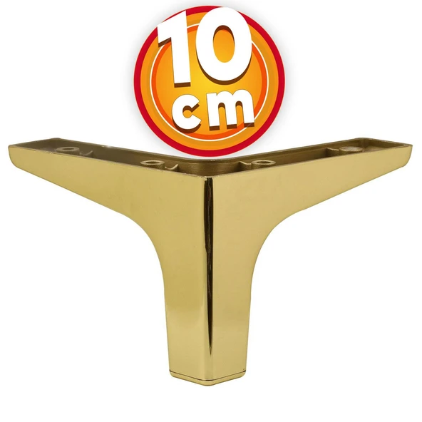 Mobilya Kanepe Sehpa TV Ünitesi Koltuk Ayağı 10 cm Altın Gold Baza Ayak 4 Adet ürün görseli