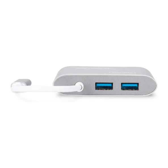 Digitus DA-70847 USB Type-C to USB 3.0 x2 HDMI RJ45 Multiport Dönüştürücü Adaptör - 3