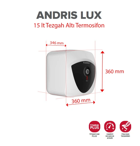 Ariston Andris Lux 15 Lt Tezgah Altı Termosifon (Montaj HARİÇ) - 2