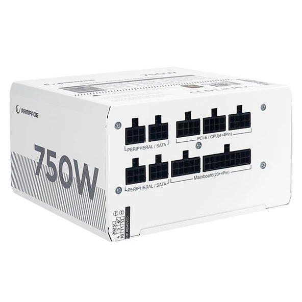 RAMPAGE 750W 80+ BRONZE MATE M750-80PB TAM MODÜLER POWER SUPPLY BEYAZ - Resim 7