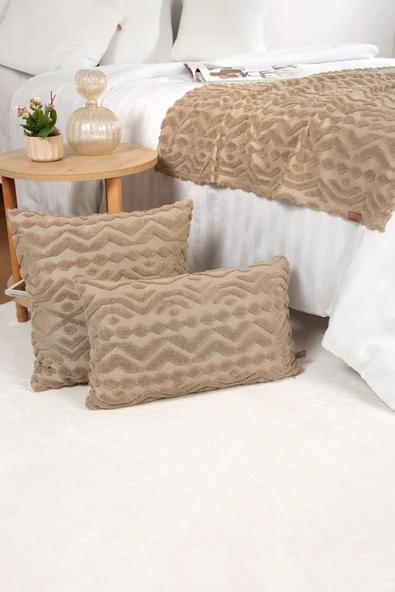 Jakarlı Yatak Runner Set Letta Natural - Resim 4