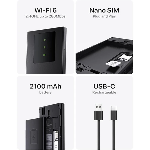 TENDA MF3 4G LTE WIFI6 BATARYALI TAŞINABİLİR MOBİL ROUTER - Resim 4
